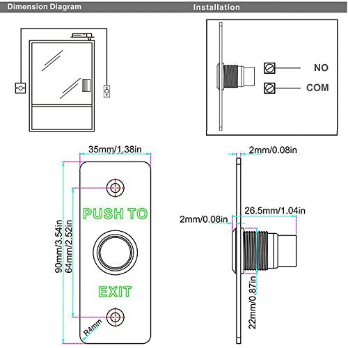 YLI Electronics Push to Exit Button Switch