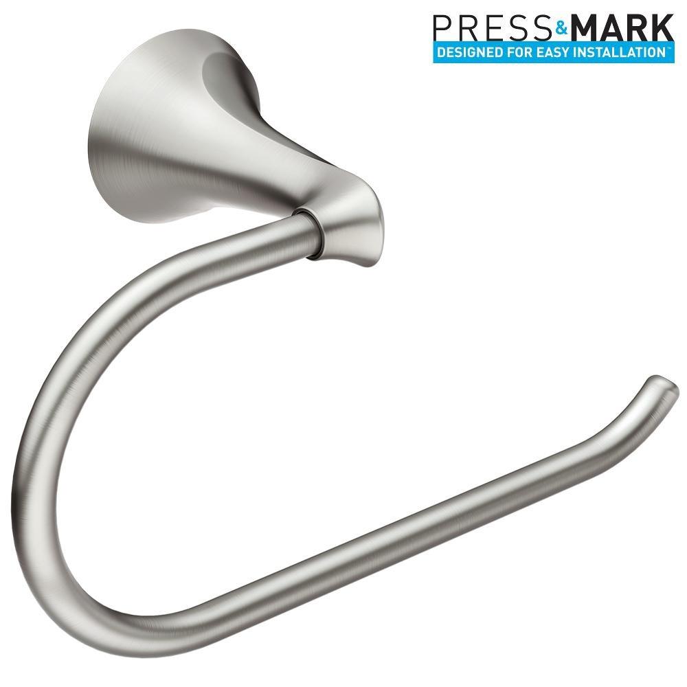 MOEN Darcy Single Post Toilet Paper Holder with Press and Mark in Brushed Nickel