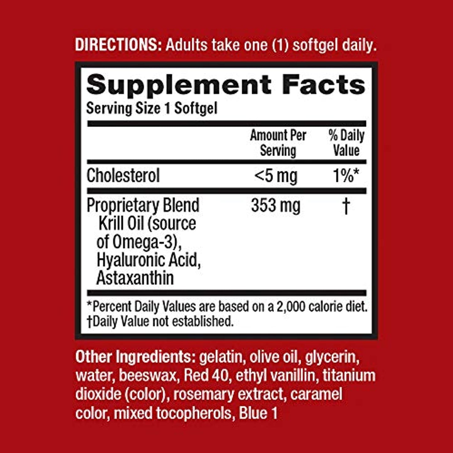 Omega-3 Krill Oil and Joint Supplement 353mg, Megared Joint Care Softgels (30 Count In A Bottle) - EPA/DHA fatty acids, Antioxidants, Hyaluronic acid, No fishy burp aftertaste as with Fish Oil (Pack of 2)