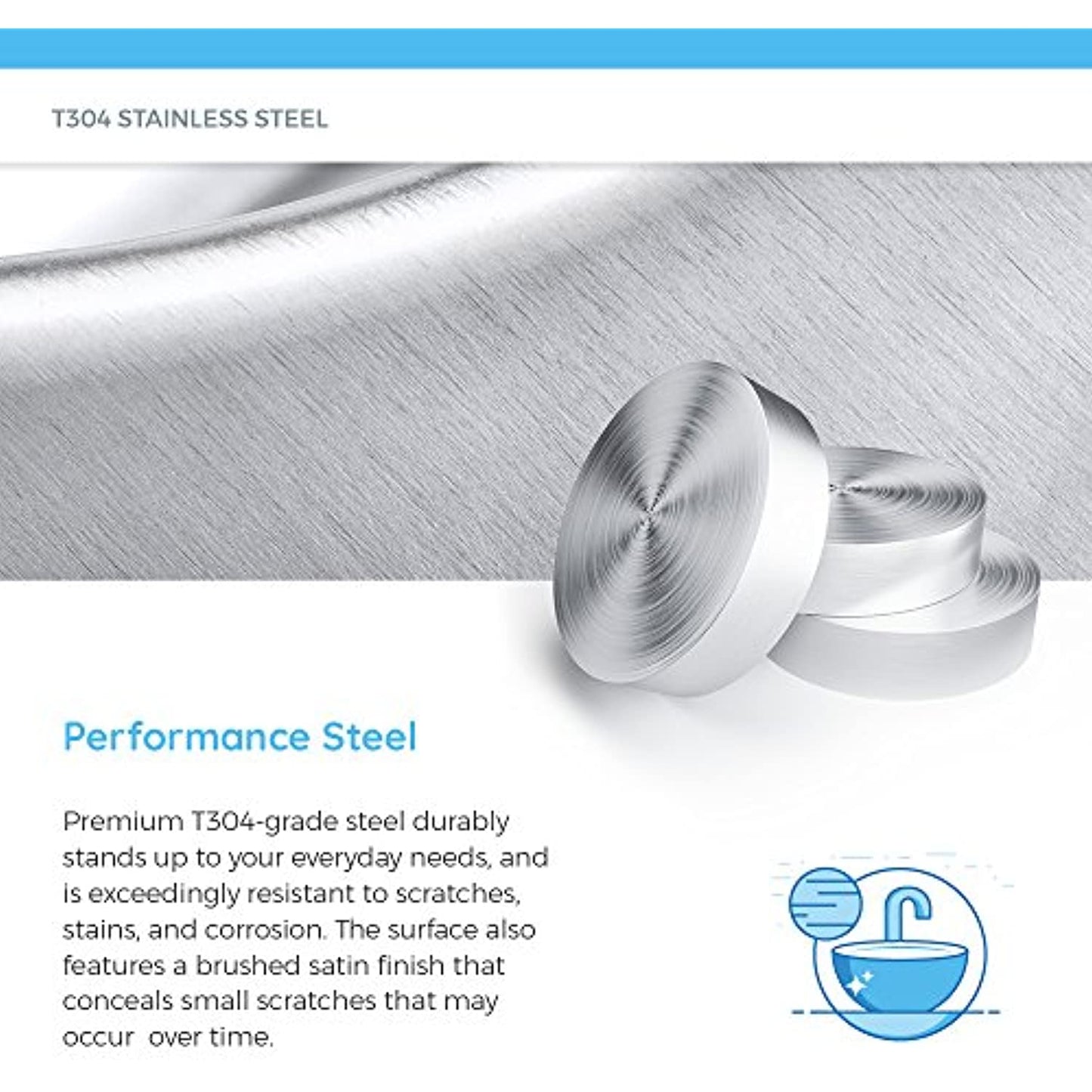 Countertop Sink Stainless Steel 1917-BN-ENS (OPEN BOX)