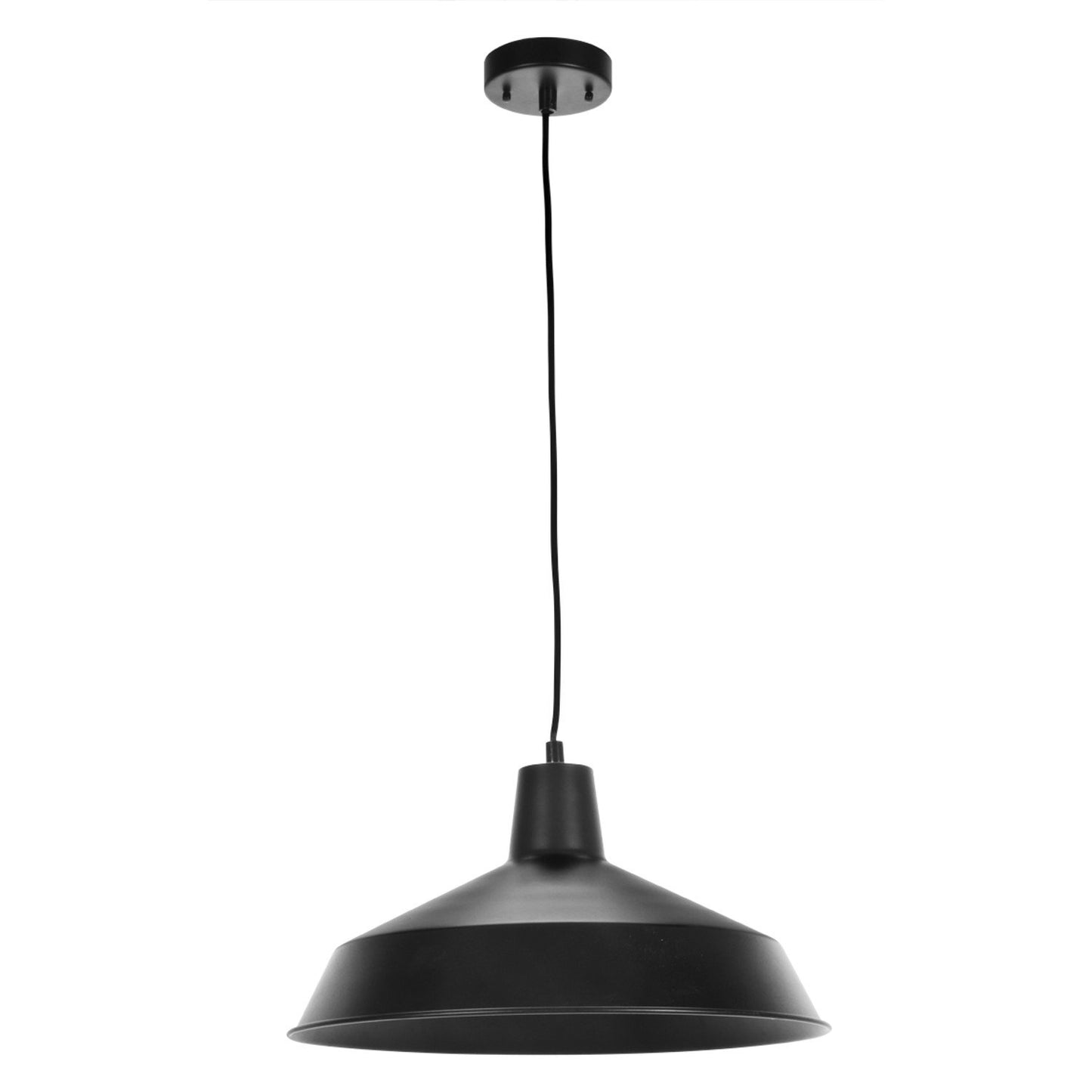 Globe Electric 65155 Barnyard 1-Light Industrial Warehouse Pendant, Matte Black