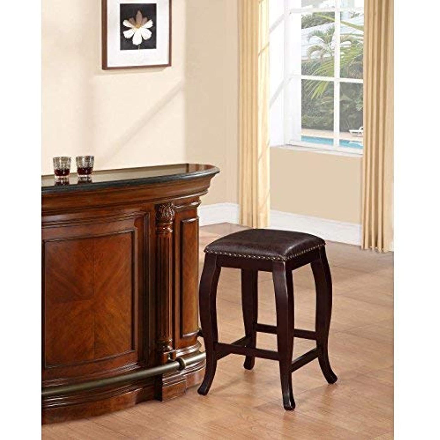 Linon San Francisco Square Top Counter Stool, Brown