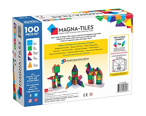 Magna-Tiles Clear Colors 100 Piece Set