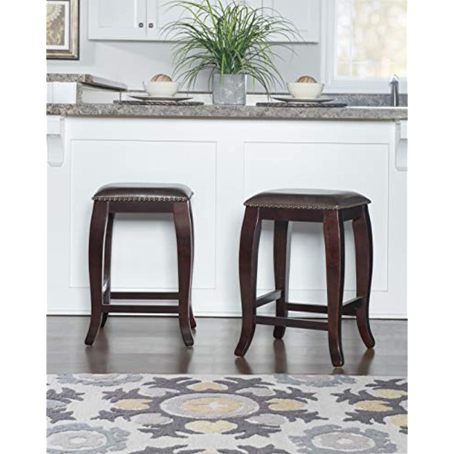 Linon San Francisco Square Top Counter Stool, Brown