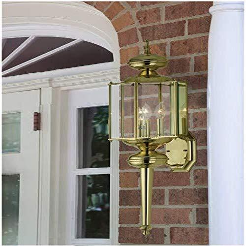 Sea Gull Lighting 8510-02 Classico One-Light Outdoor Wall Lantern with Clear Beveled Glass Panels, Polished Brass Finish