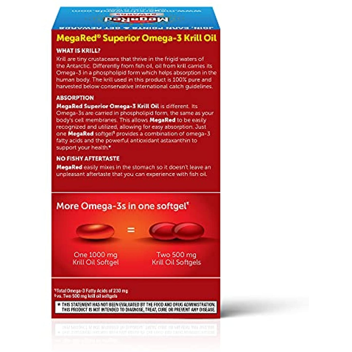 MegaRed Omega-3 Krill Oil Ultra Strength, 1000 mg, 60 CT EXP 10/22 No Box