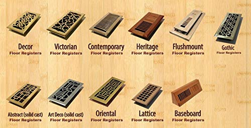 Decor Grates AJH612-RB Oriental Floor Register, 6-Inch by 12-Inch, Rubbed Bronze