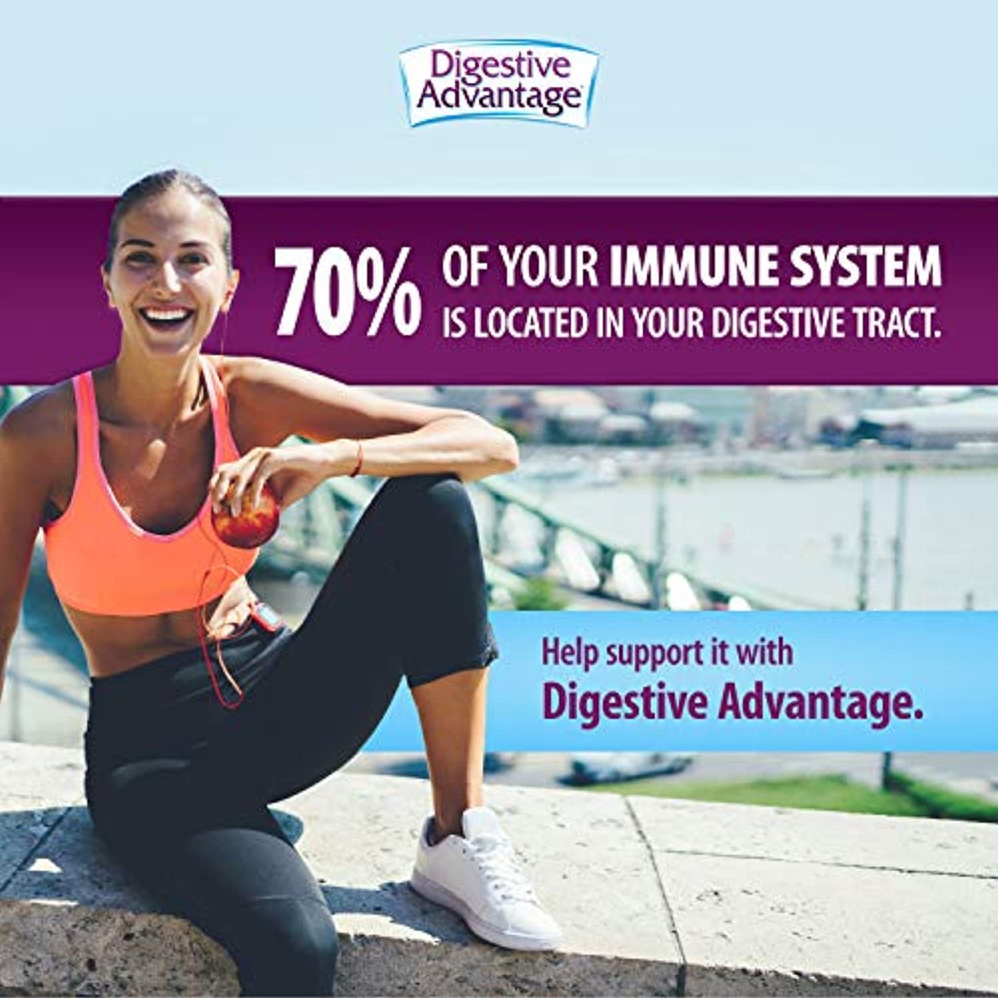 Daily Probiotic Capsule - Digestive Advantage (50 count in a box), Survives 100x Better Than Regular 50 Billion CFU, Lessen Minor Abdominal Discomfort, Bloating & Occasional Diarrhea