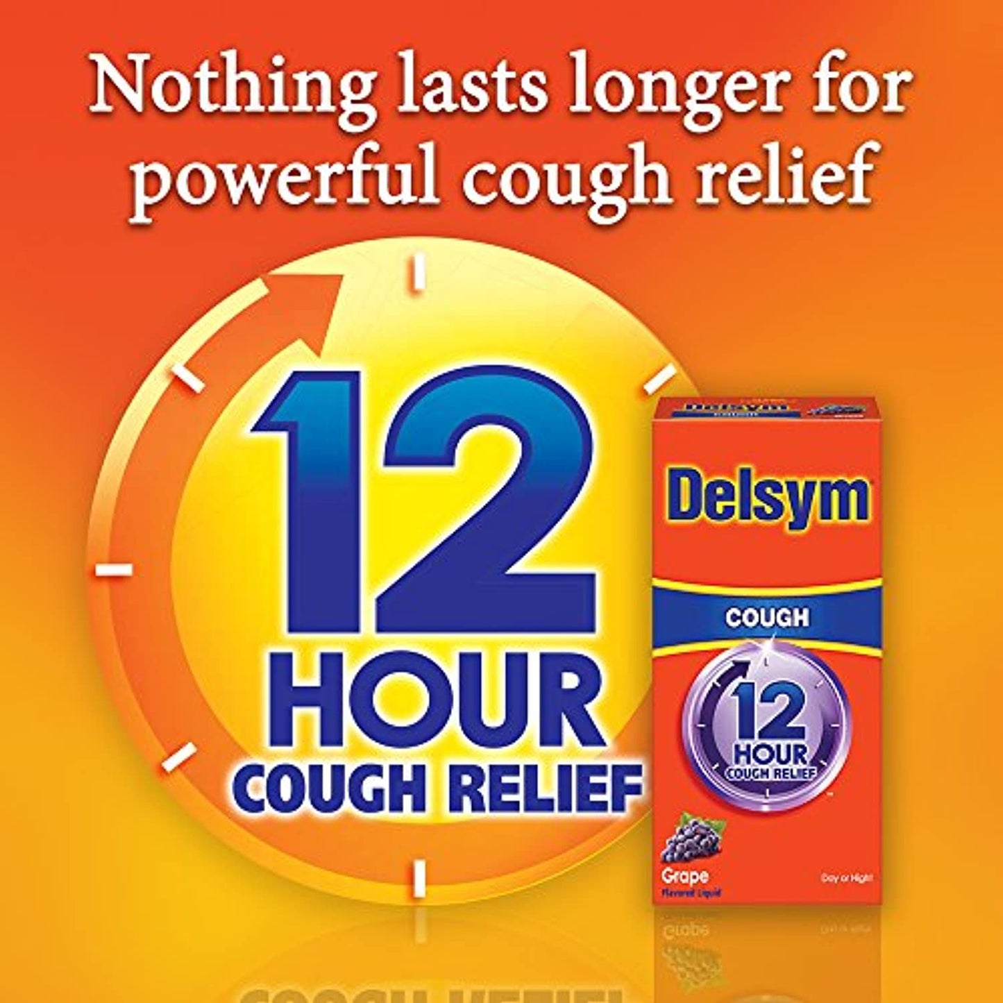 Delsym Adult 12 Hour Grape Cough Syrup, 3 Fl Oz (Pack of 2)