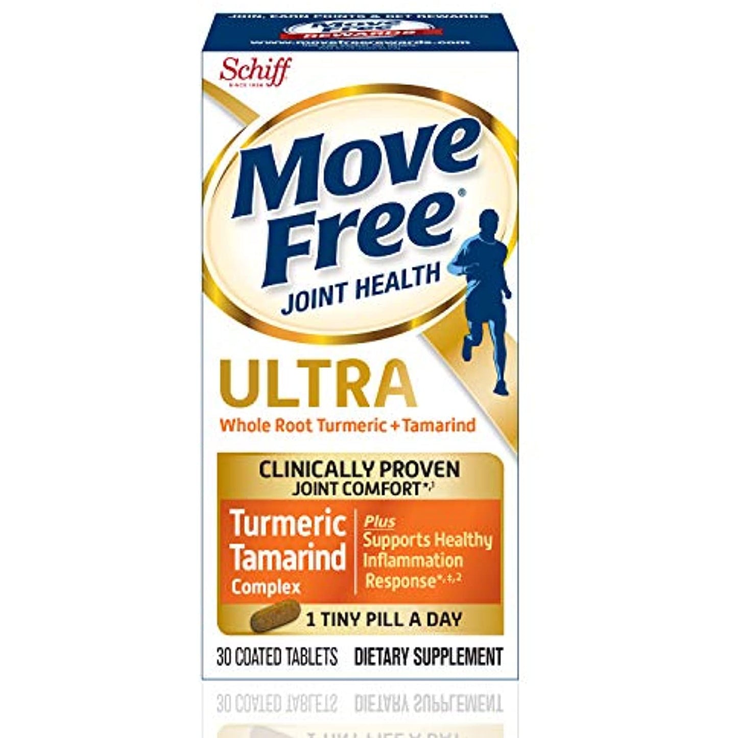 Turmeric & Tamarind - Move Free Ultra Joint Support Tablets (30 Count in a Box), for Clinically Proven Joint Comfort*, Supports Healthy Inflammation Response*, 1 Tiny Pill Per Day, Antioxidants