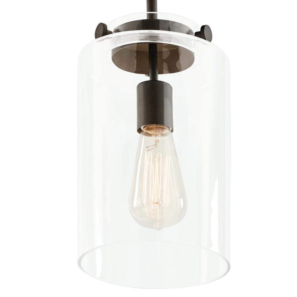 Home Decorators Collection 1-Light Oil Rubbed Bronze Mini Pendant with Clear Glass Shade