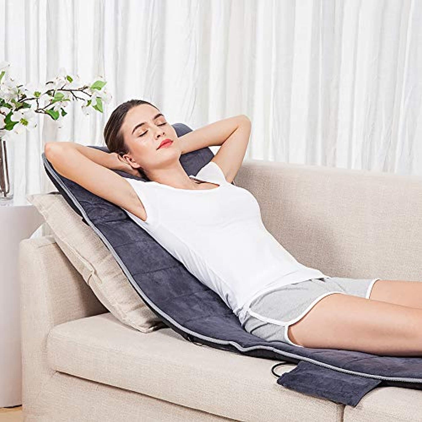 SNAILAX Memory Foam Massage Mat with 6 Therapy Heating,10 Vibration Motors *USED