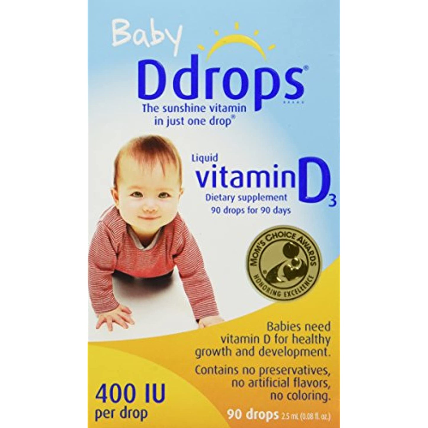 Ddrops Baby 400 Iu 90 Drops 0.08 Fluid Ounce (4 Pack) EXP 7/2023