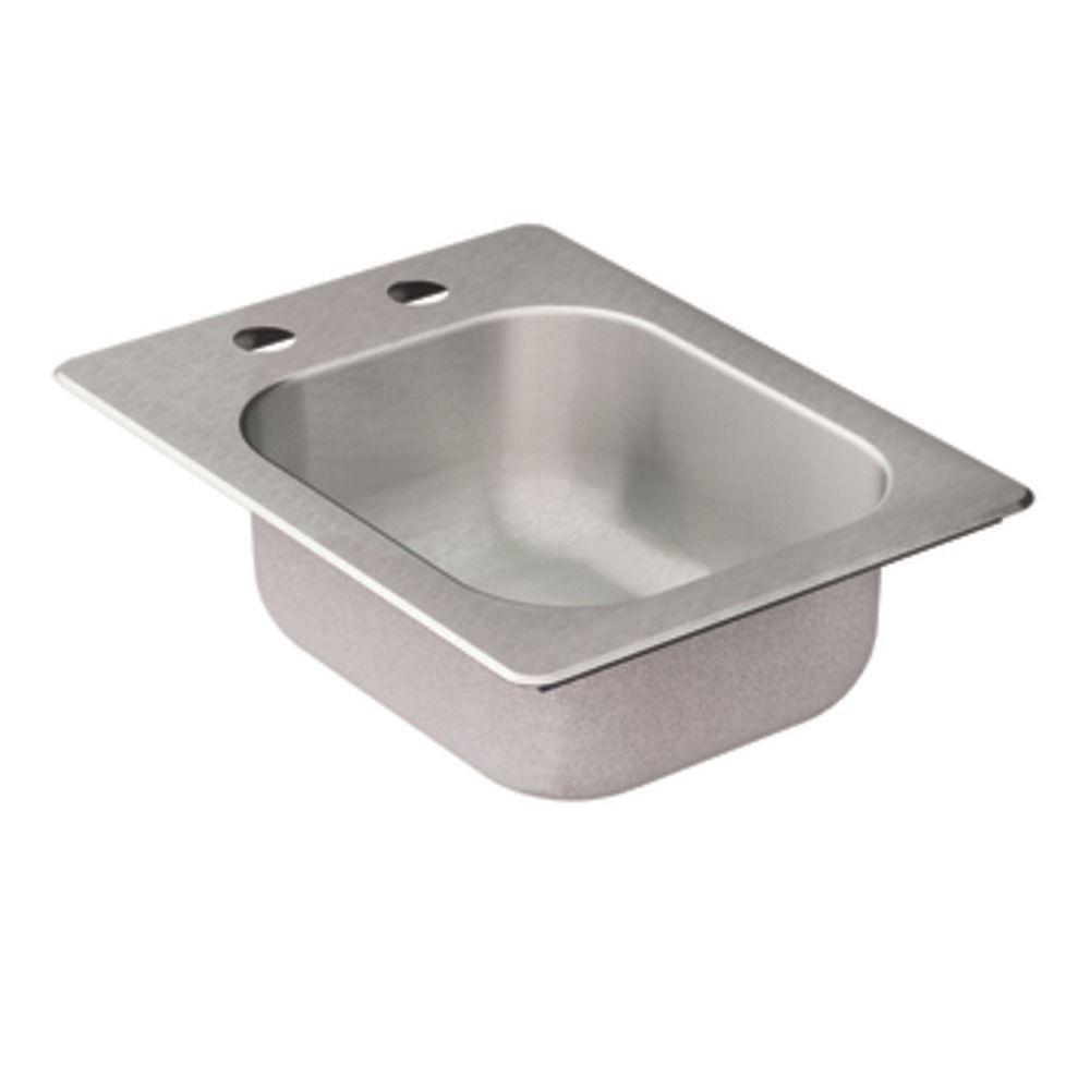 Moen Kg2045522 2000 Series 20 Gauge Single Bowl Drop In Sink, Stainless Steel, 16.625" x 17.3"