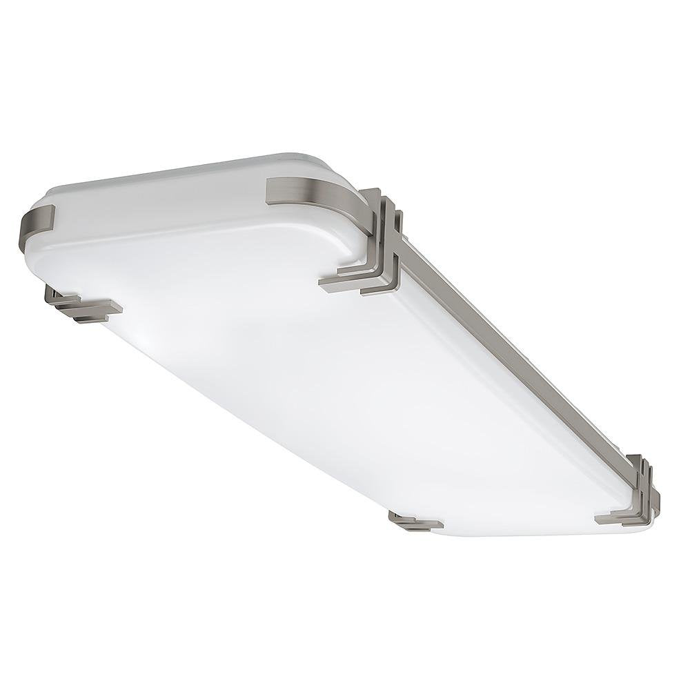 Hampton Bay 4 ft. x 15 in. Mission 128-Watt CRACKED LENS LED Flushmount