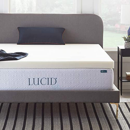 LUCID 3"  Memory Foam Mattress Topper, Size:  Full XL, LU30FX45MT- OPEN BOX