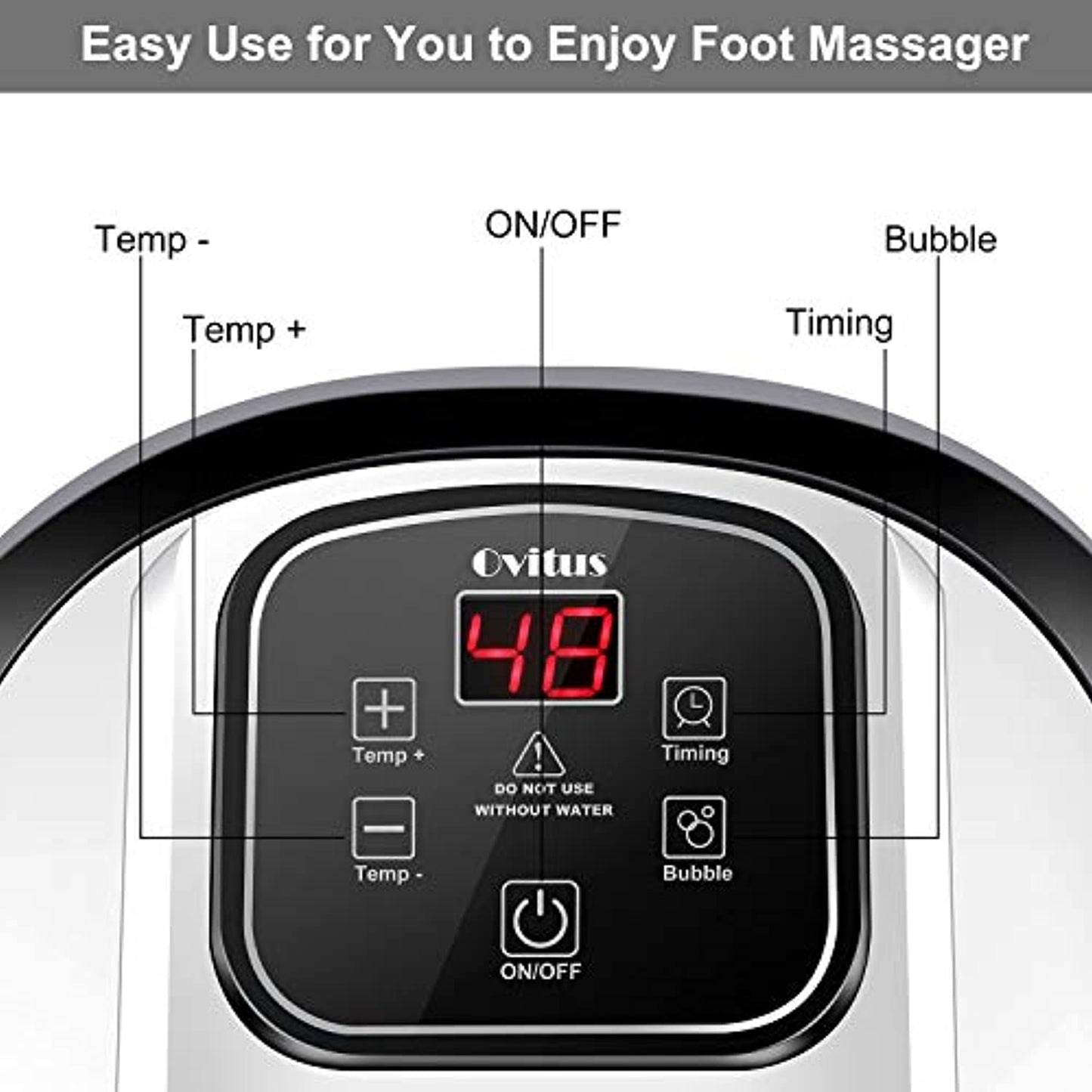 Foot Spa Bath Massager with Heat, Bubble Jets, 8 Long Massage Rollers (preowned)