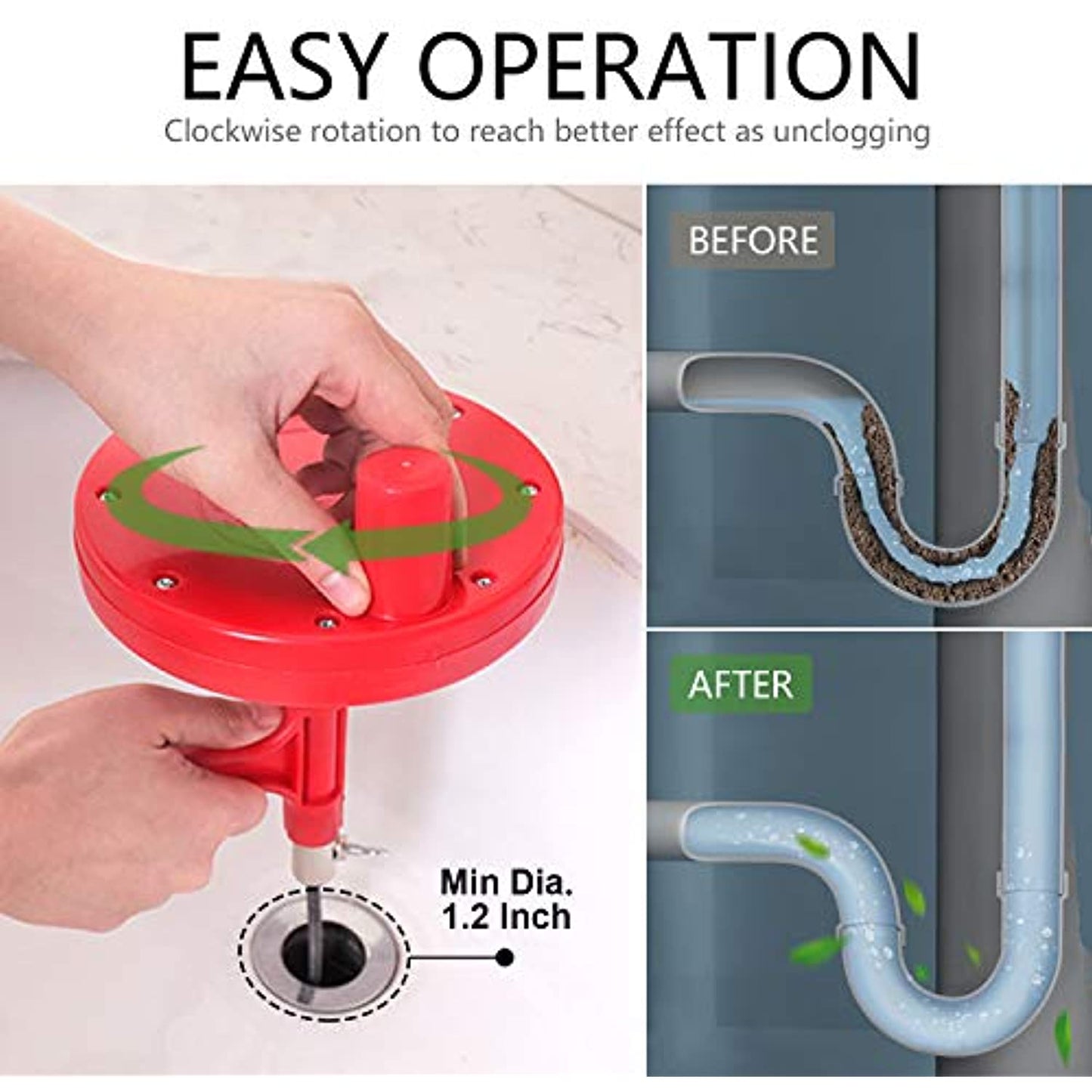 DrainSoon Plumbing Auger 25 Ft, Comes with Gloves (open box- New)