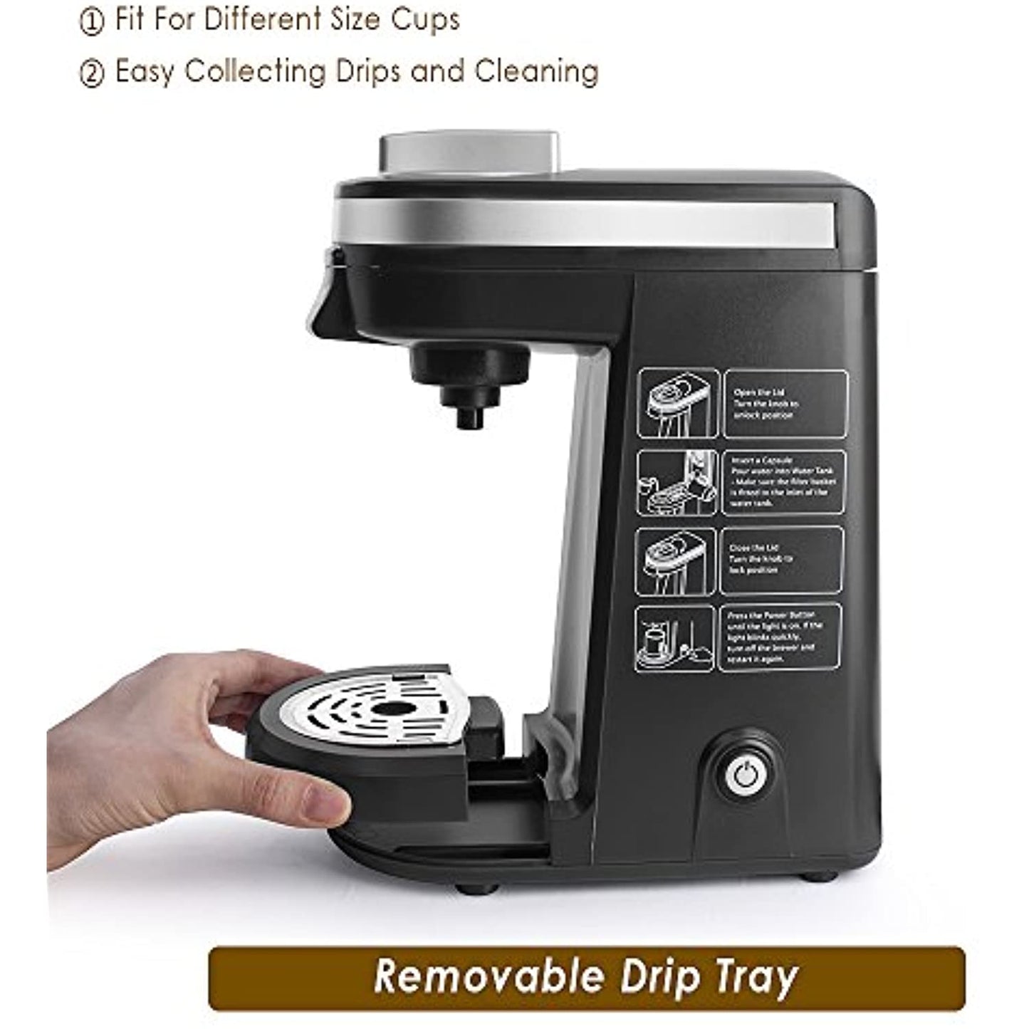 CHULUX Single Kcup Serve Coffee Maker Brewer with 12 Oz Reservoir, Black *USED*