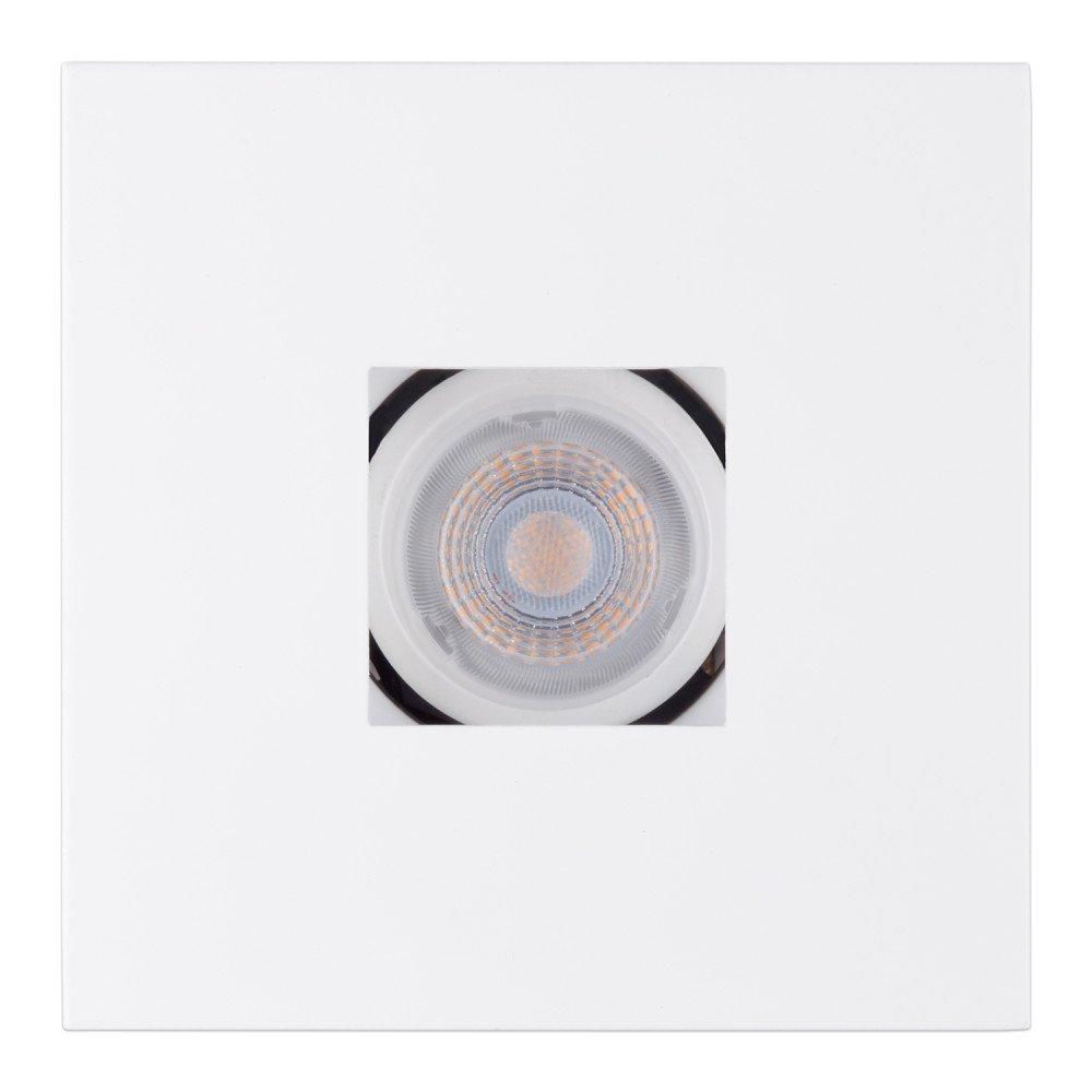 Globe Electric 4" LED IC Rated Die-Cast Swivel Baffle Square Trim Recessed Lighting Kit, White, Easy Install Push-N-Click Clips, LED Bulb Included, 3.88" Hole Size 90738