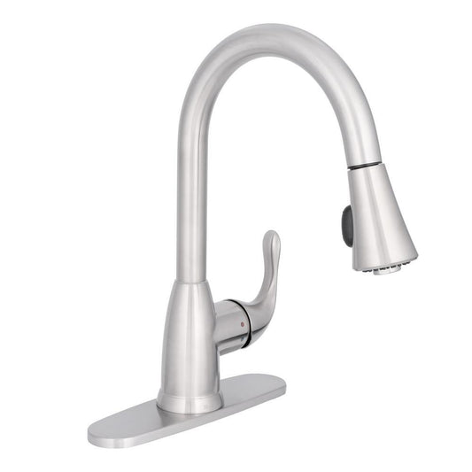 Glacier Bay Market Single-Handle Pull-Down Sprayer Kitchen Faucet in Stainless Steel,Small