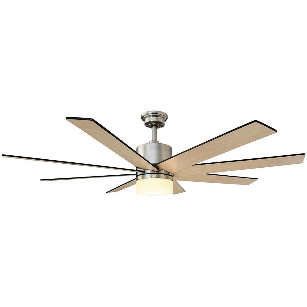 Home Decorators Collection 60 in. Zolman Pike LED DC Brushed Nickel NO GLASS