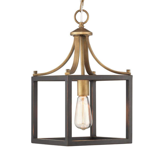 Home Decorators Collection Boswell Quarter Collection 1-Light Vintage Brass Mi..