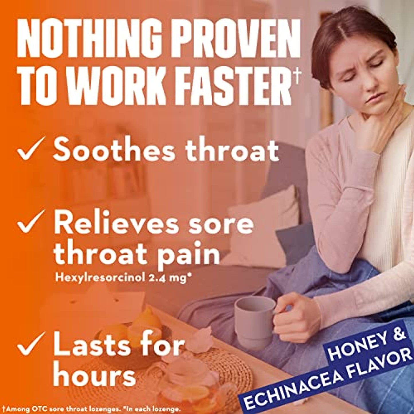 Mucinex InstaSoothe Sore Throat + Soothing Comfort Honey & Echinacea Flavor, Fast Acting, Powerful Sore Throat Oral Pain Reliever, 40 Medicated Drops