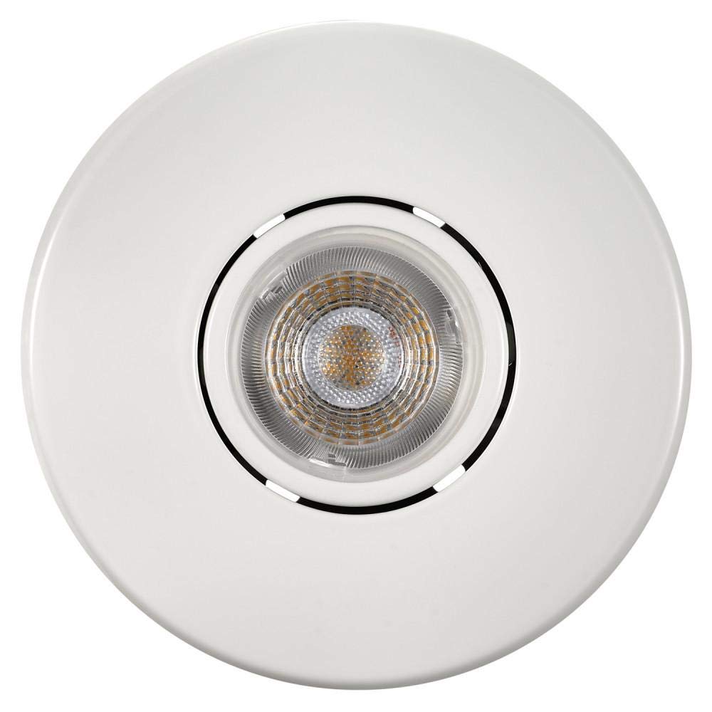 Commercial Electric 4 in. White LED IC Rated Swivel Baffle Round Trim Recessed..