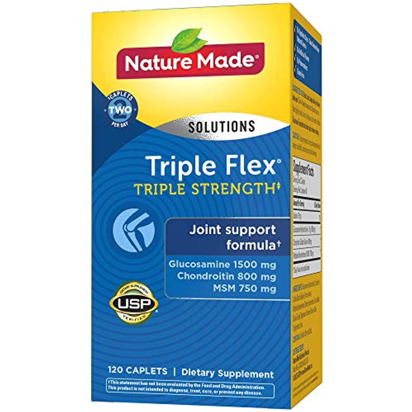 Nature Made Triple Flex Triple Strength Caplets, 120 Count for Joint Support