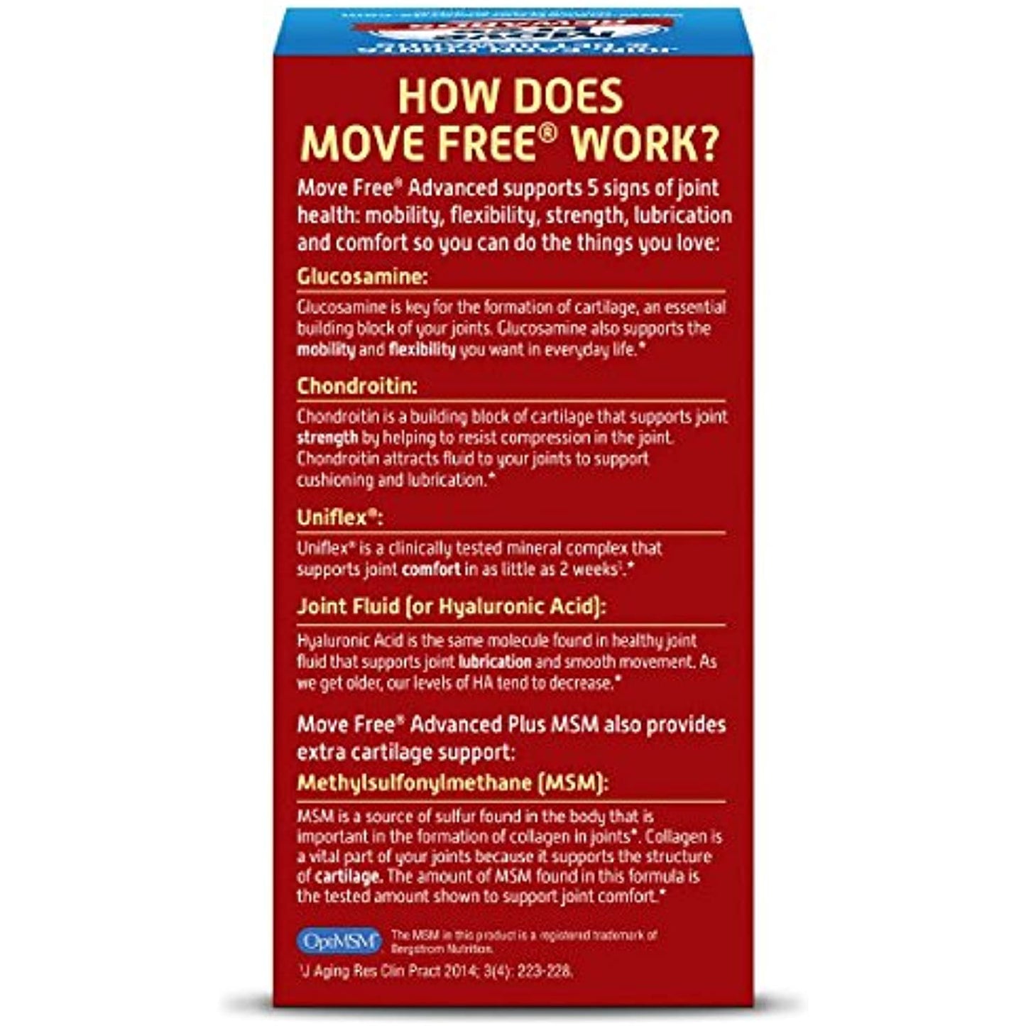 Move Free Advanced Plus MSM, 120 tablets - Joint Health Supplement with Glucosamine and Chondroitin