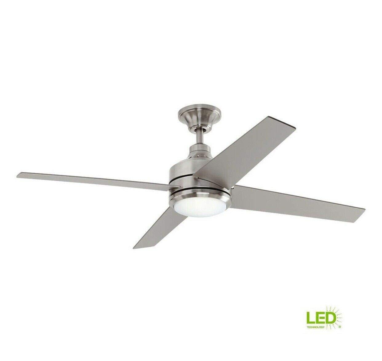 Home Decorators Collection Mercer 56” Integrated LED Brushed Nickel Ceiling Fan