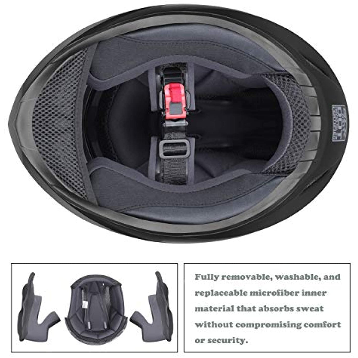 GLX Adult GX11 Compact Full Face Motorcycle Street Helmet, Black XLARGE *openbox