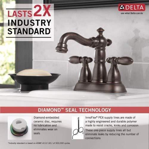 Delta Faucet Victorian 2-Handle Centerset Bathroom Faucet with Diamond Seal Te..