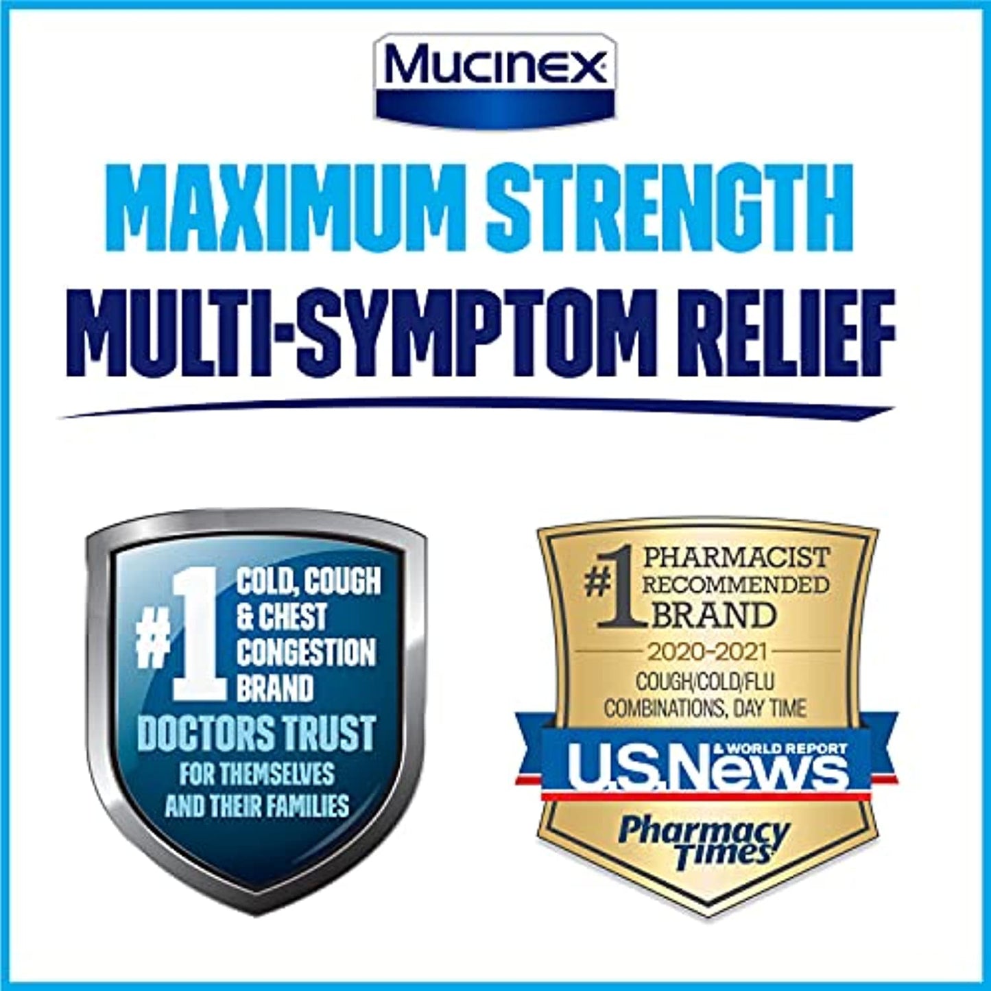 Mucinex Maximum Strength Sinus-Max Pressure, Pain & Cough & Nightshift Sinus Caplets, Fast Release, Powerful Multi-Symptom Relief, 40 Count