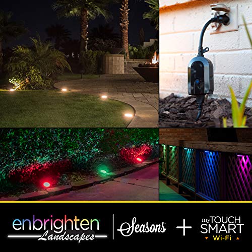 Enbrighten 45063 Color Changing (50ft. 6 Puck) WiFi Outdoor Landscape Lights Kit