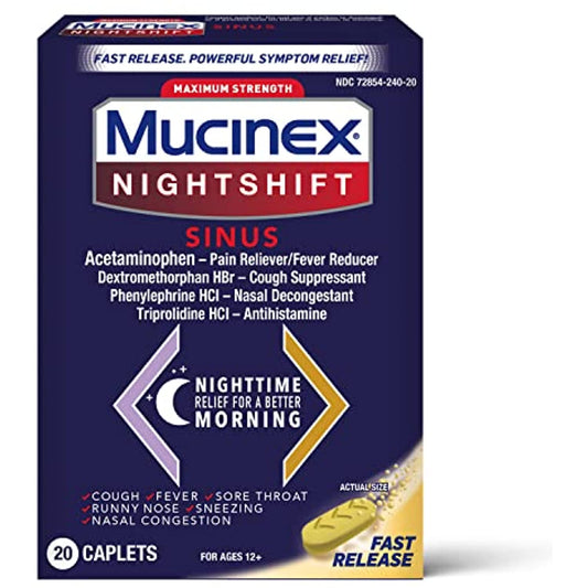 MUCINEX Nightshift Sinus Caplets - 24/20 ct.