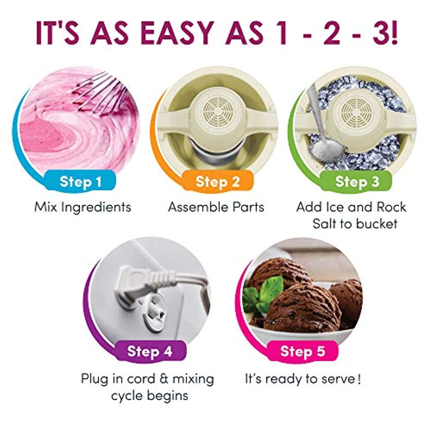 Elite Gourmet EIM-924L 4 Qt. Electric Motorized Maker Ice & Rock Salt, 4Qt.