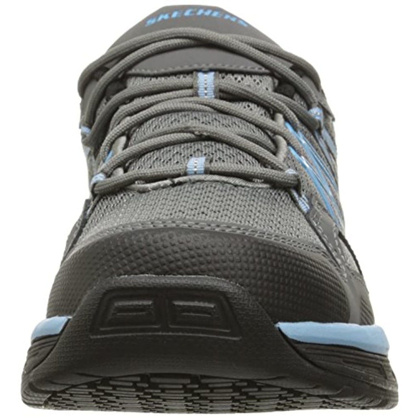 Skechers for Work Women's Conroe Abbenes Sneaker, Gray/Blue,7 Medium