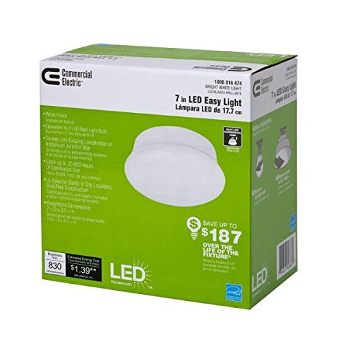 Commercial Electric (Model # 546062XX) 1-Light 7 in. White LED Easy Light