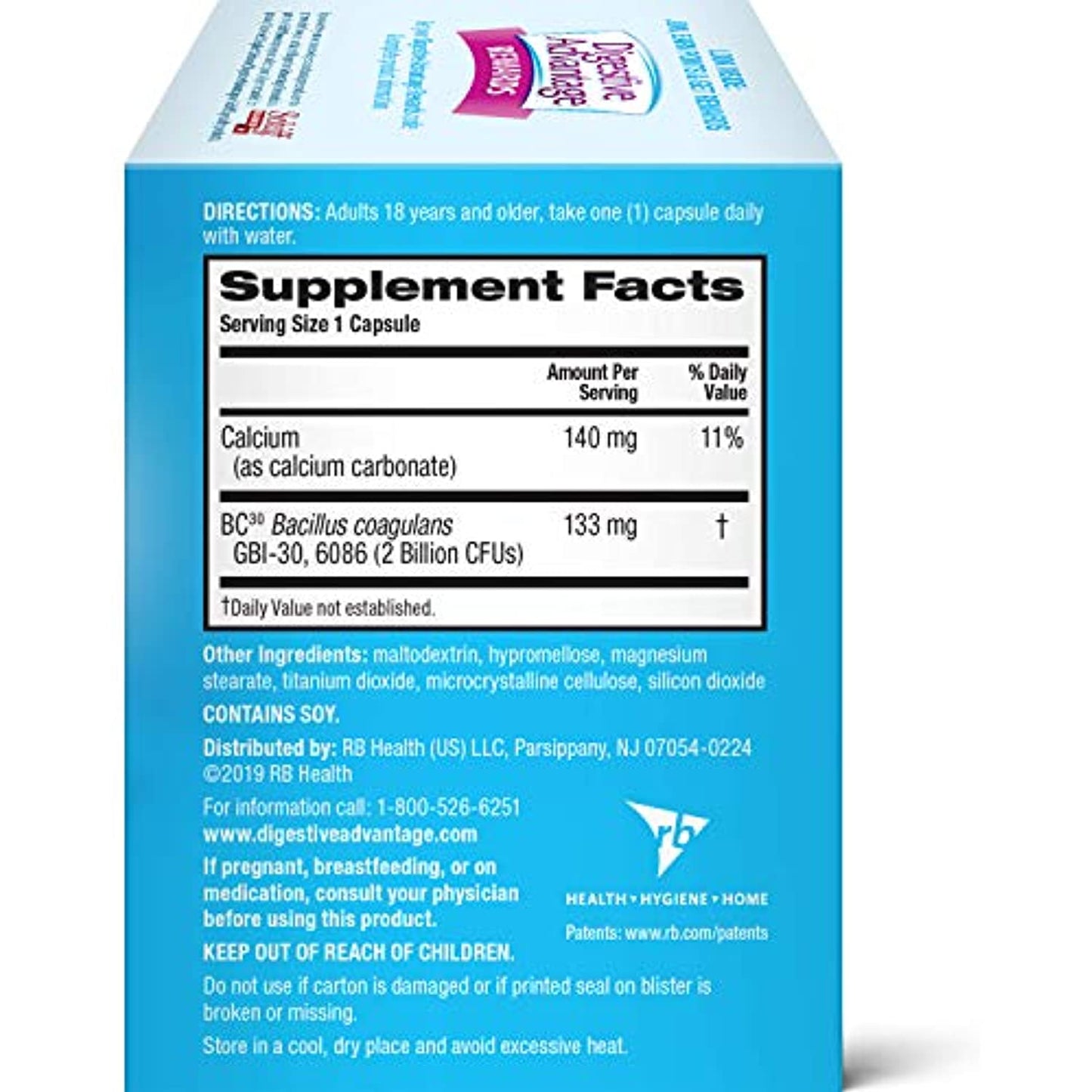 Daily Probiotic Capsule - Digestive Advantage (50 count in a box), Survives 100x Better Than Regular 50 Billion CFU, Lessen Minor Abdominal Discomfort, Bloating & Occasional Diarrhea