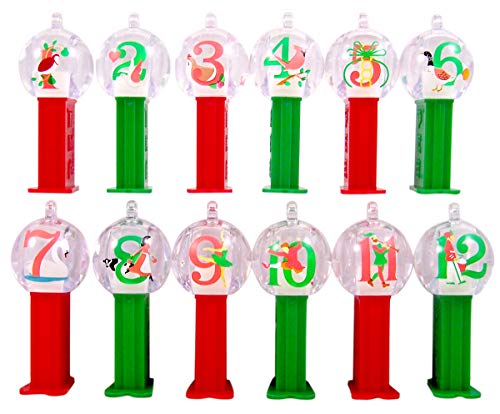 Pez 12 Days Of Christmas Themed Dispenser Ornaments With Sugar Cookie Flavored