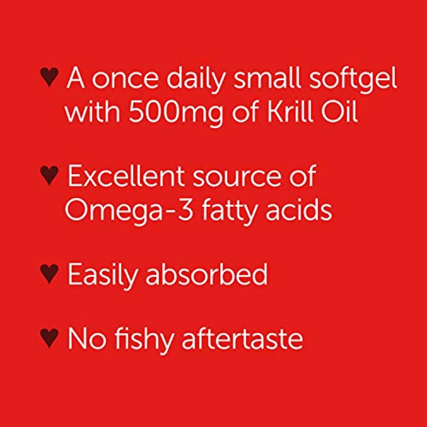 Omega-3 Krill Oil 500mg - Megared Extra Strength softgels (40 count in a Box) - Krill Oil No fishy aftertaste