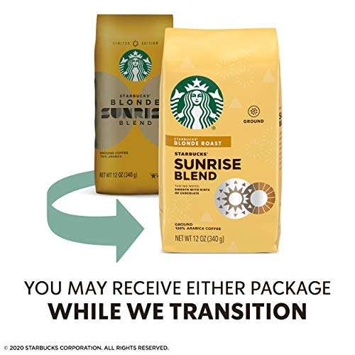 PACK OF 6 Starbucks Sunrise Blend Blonde Roast Ground Coffee BEST BEFORE 11/2019