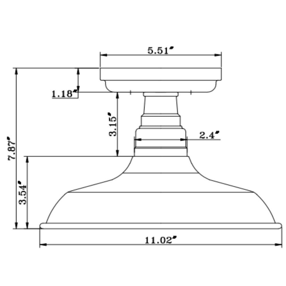 Design House 519876 Kimball Industrial Farmhouse 1 Indoor Semi-Flush Ceiling Mount Light with Metal Shade for Kitchen Hallway Dining Room Bedroom, Galvanized Steel
