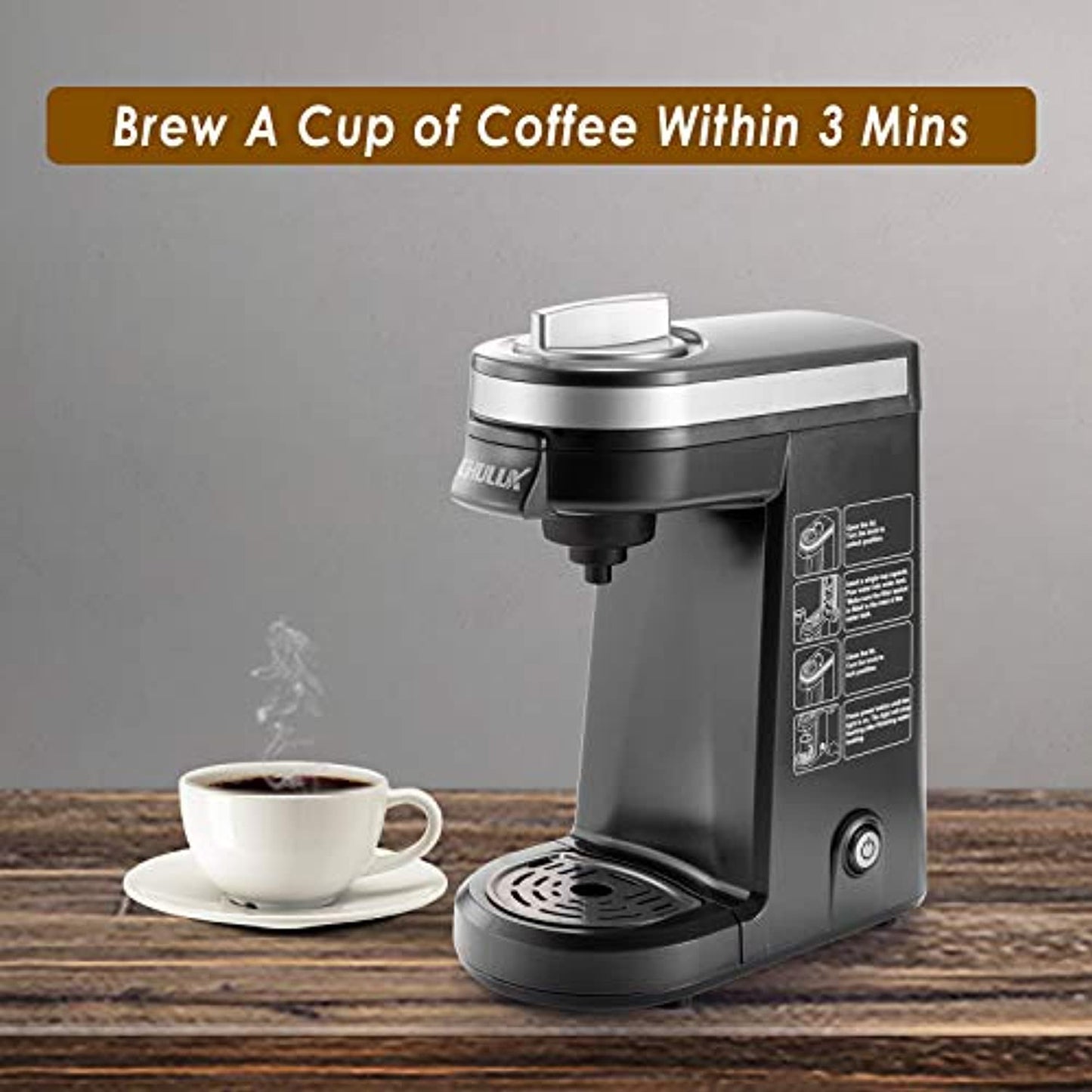 CHULUX Single Kcup Serve Coffee Maker Brewer with 12 Oz Reservoir, Black *USED*