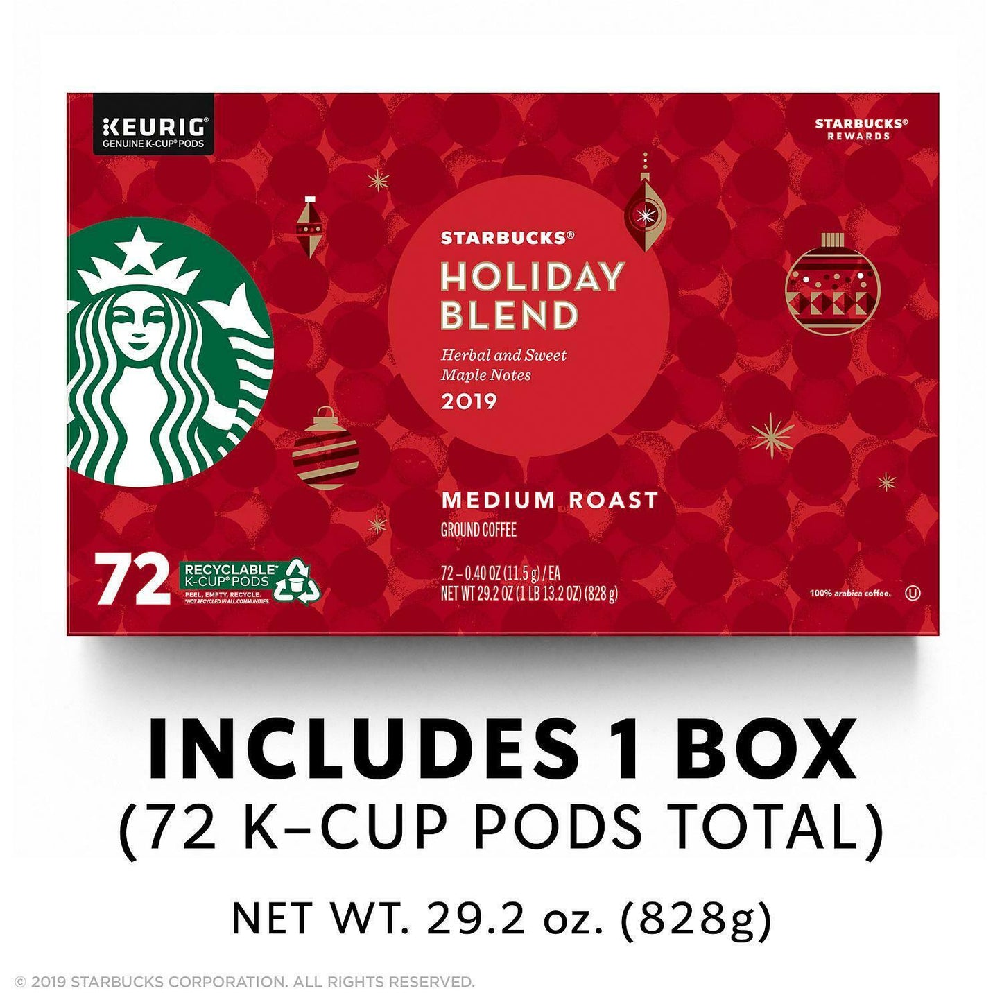 Starbucks Holiday Blend 2019 KEURIG 72 K-Cups 🔥Best Before 04/2020