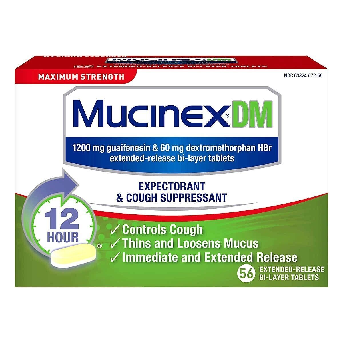 2X Mucinex DM Maximum Strength 56 Tablets (112) Cough Suppressant EXP 7/24