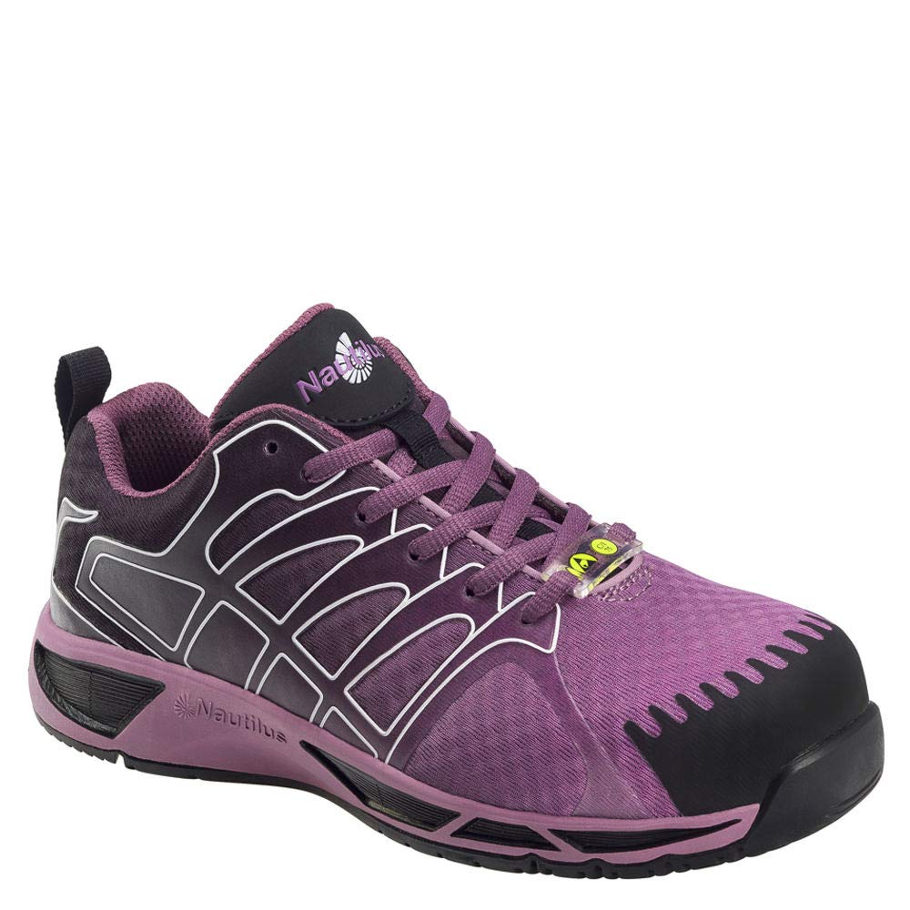 Nautilus Women's Slip Resistant Athletic Work Shoes Composite Toe Purple 10 W