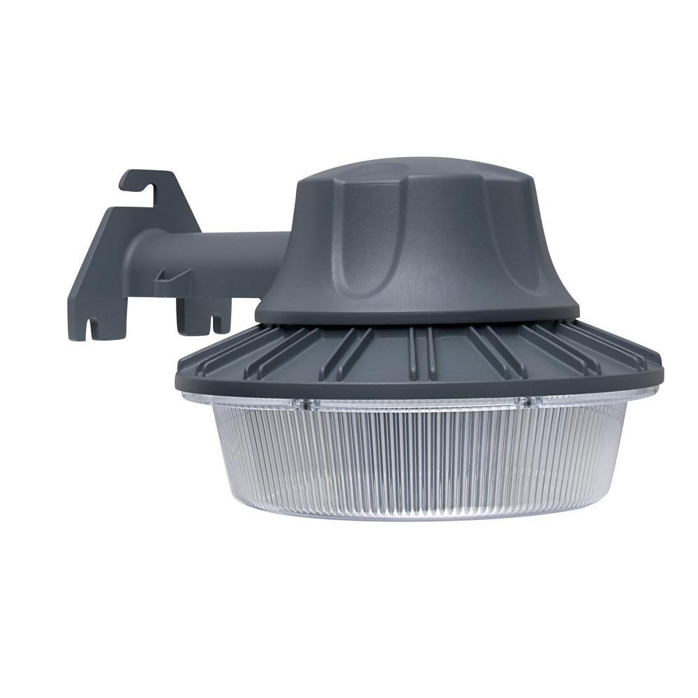 Commercial Electric 46-Watt Gray Outdoor Integrated LED Area Light Wall/Pole M..